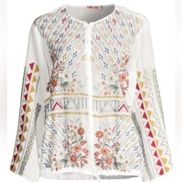 Johnny Was Ezra Embroidered Blouse NWT - Picture 2 of 10